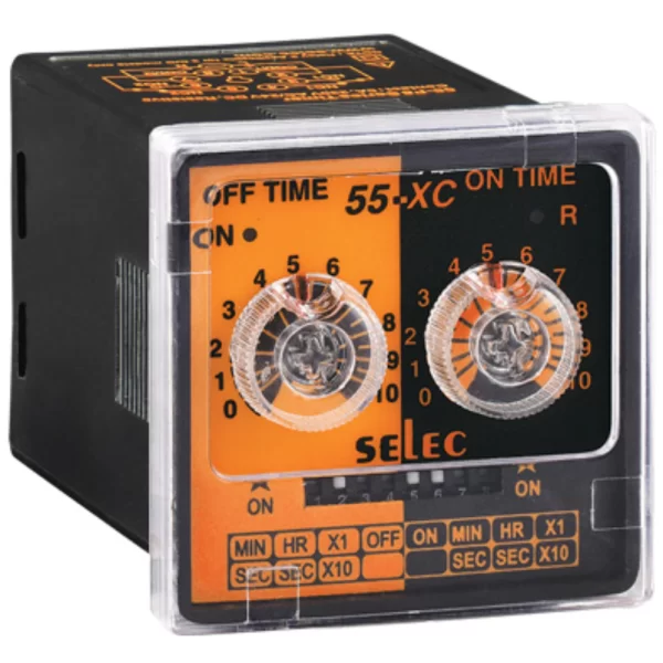 Selec Plug/Panel Mount Timer 55XC-T-G| 20 to 240V AC & 12 to 240V DC
