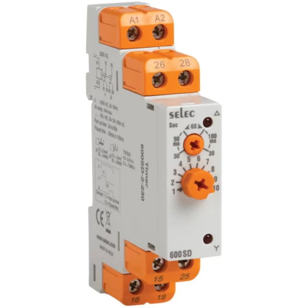 Selec Din Rail Star Delta Timer 600SD-2-230| 230V AC