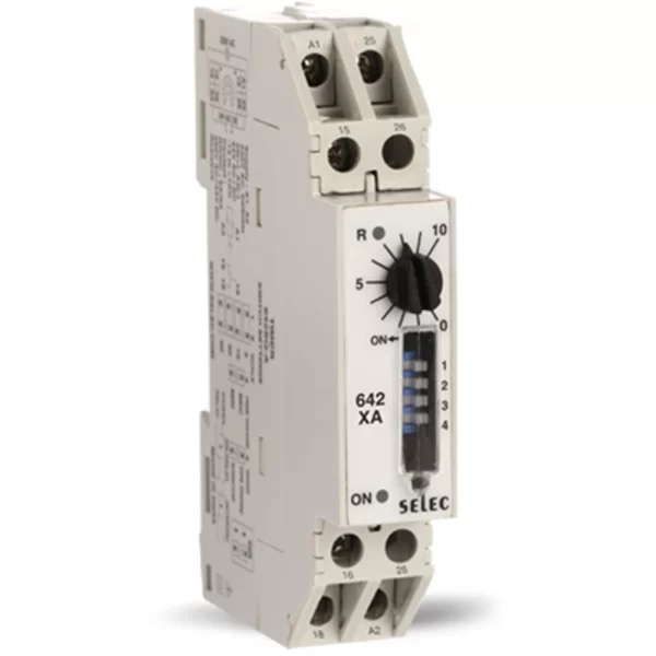 Selec Din Rail On Delay/Interval Timer 642XA| 20 to 240V AC