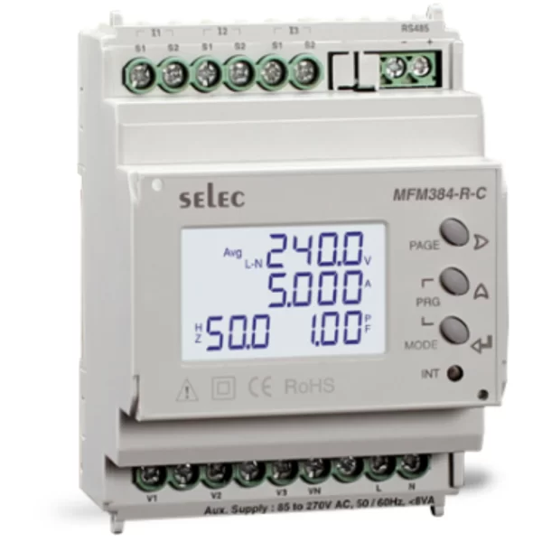 Selec Three phase DIN RAIL Energy Meter EM4M-3P-C-100A| 154 to 494V AC