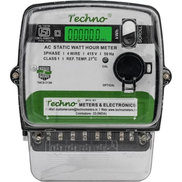 Techno Single Phase Ac Static Watt Hour Meter TMCB 01M(10-100A)