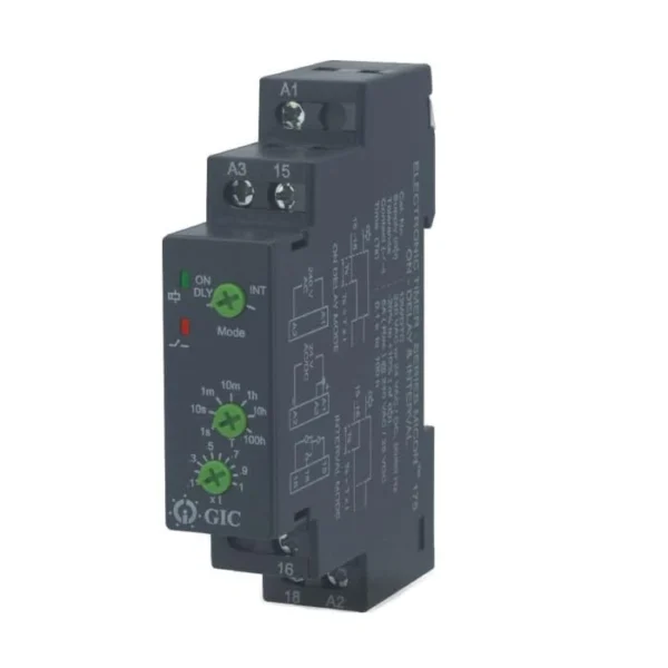 GIC Electronic Timer Series Micon 175, 12 VDC, Signal Off Delay Timer, 1 C/O 15DDT4