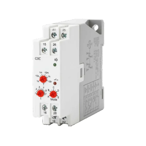 GIC 2A6DT6 Electronic Timer Series Micon 225 24-240 VAC/DC, Multi-Function Timer (6 Modes), 2 C/O