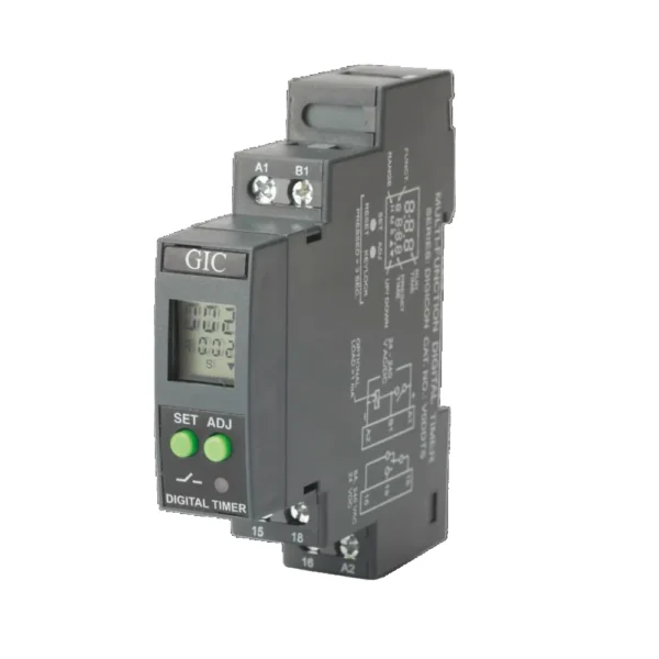 GIC V0DDTS1 Digital Timer Eliro 24-240 VAC/DC, Multi-Function Digital Timer-Eliro (18 Functions), 1 C/O