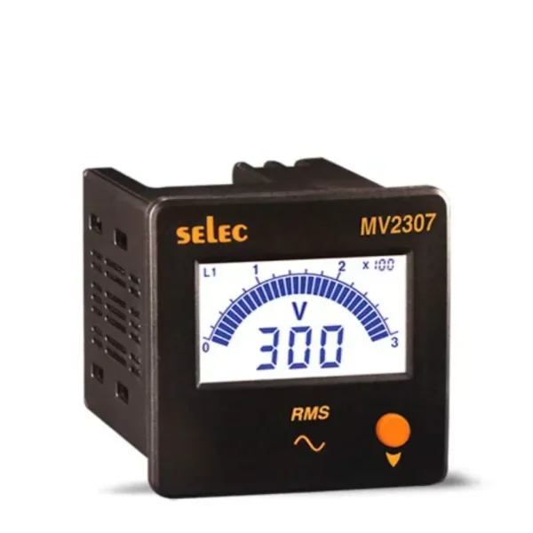 Selec MV2307-230V-CE Digital Voltmeter With LED display 230V AC | 72 x 72mm