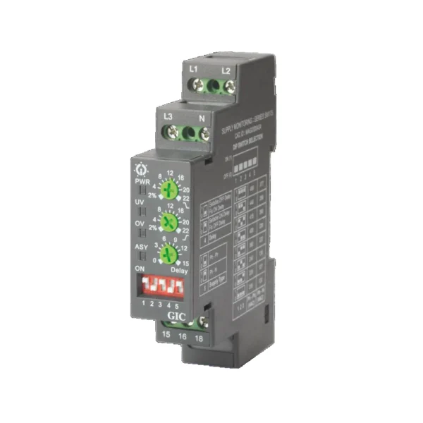 GIC MAG03D0425 Voltage Monitoring Relay SM 175 415 VAC, UV / OV, Phase Loss, Selectable Phase Sequence, Phase Asymmetry, 1 C/O