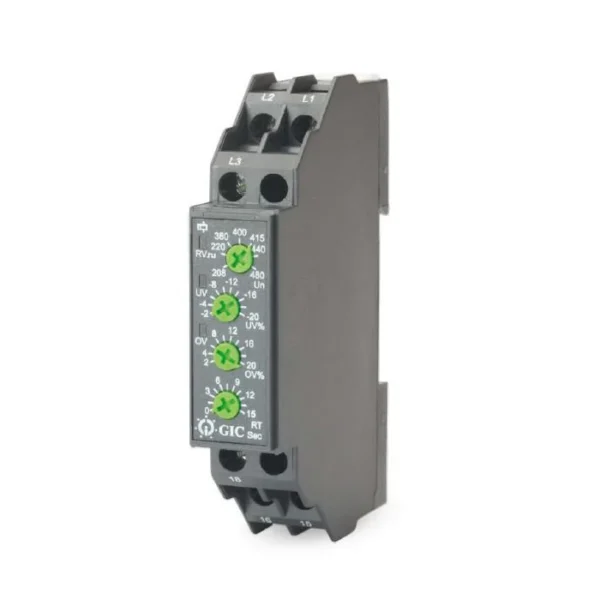 GIC MG21DH Voltage Monitoring Relay SM 175 208-480 VAC, UV / OV & Single Phasing Preventor with Selectable ON Delay, 1 C/O