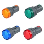 ElectrixZone 22mm 230V LED Indicator Light Set (Red, Green, Blue, Yellow) – Plastic Housing for Control Panels