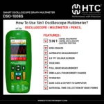 HTC DSO-1008S Smart Oscilloscope Graph Multimeter, 10MHz Bandwidth, 48MSa/s Sampling Rate, 600V AC/DC - Image 6
