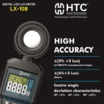 HTC LX-108L Lux Meter, Up to 200,000 Lux, LED Type Support, Auto/Manual Ranging - Image 6