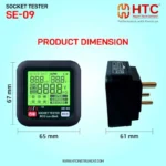 HTC SE-09 Digital Socket Tester & RCD/GFCI Loop Checker with LCD Display - Image 3