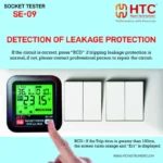 HTC SE-09 Digital Socket Tester & RCD/GFCI Loop Checker with LCD Display - Image 6