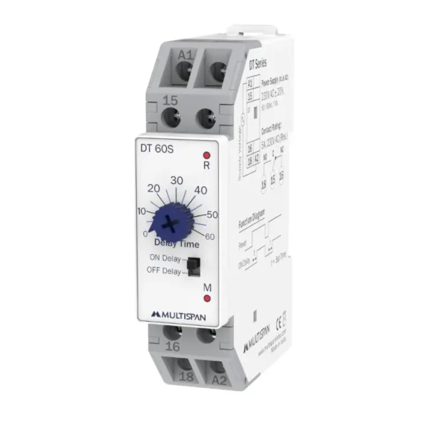 Multispan On/Off Delay Timer 230 V AC (DT-60S (0 to 60 SEC))