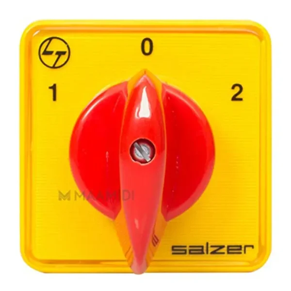 Salzer (L&T) 6A Rotary Switch, 2-Pole 2-Way with OFF Position, Model 61026SAB13TDYR