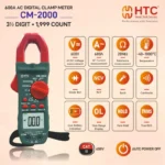 HTC CM-2000 Digital Clamp Meter – 2000A AC/DC, True RMS, Auto Range, NCV, Industrial Multimeter - Image 2