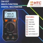 HTC DM-83T Digital Multimeter – AC/DC Voltage, Current, Resistance, True RMS, Auto Range, NCV Tester - Image 6