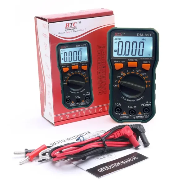 HTC DM-85T Digital Multimeter – True RMS, AC/DC Voltage & Current, Auto Range, NCV, Industrial Tester