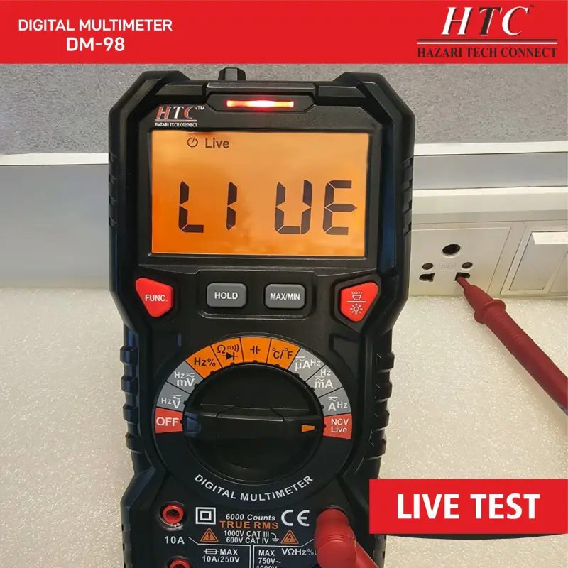 HTC DM-98 Digital Multimeter – True RMS, AC/DC Voltage & Current, Auto ...