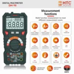 HTC DM-98 Digital Multimeter – True RMS, AC/DC Voltage & Current, Auto Range, NCV, Industrial Tester - Image 4