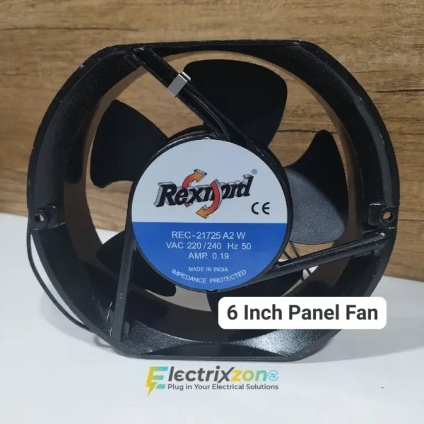 Rexnord 21725 A2 W 6-Inch Round Exhaust Fan – Black High-Speed Industrial Ventilation Fan