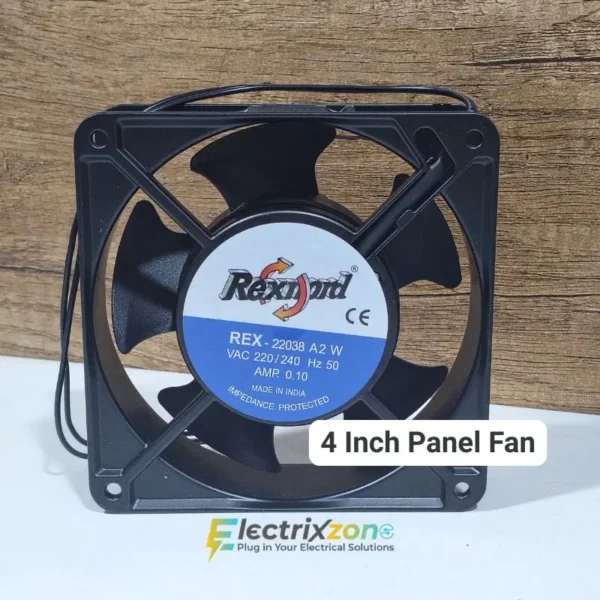Rexnord REC-22038 A2 W 4-Inch Square Exhaust Fan – Black High-Speed Industrial Ventilation Fan