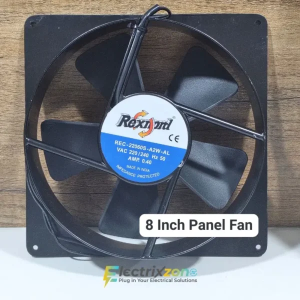 Rexnord REC-22060S A2 W 8-Inch Square Exhaust Fan – Black | High-Speed Industrial Ventilation Fan