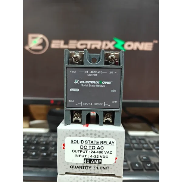 ElectrixZone™ Solid State Relay 40A – DC to AC (Input 4-32VDC / Output 24-480VAC)