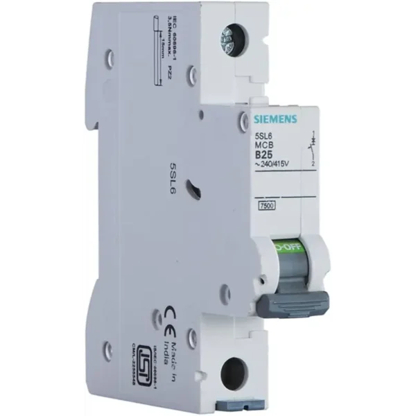 Siemens Betagard 5SL6 4A 1 Pole MCB, C-Curve (5SL61047RC)
