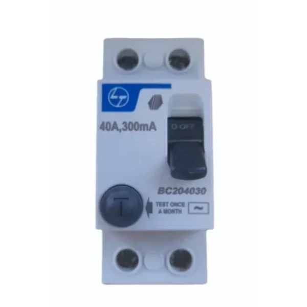 L&T/LK Exora 40A 2 Pole RCCB, 300mA, AC Type (BC204030)