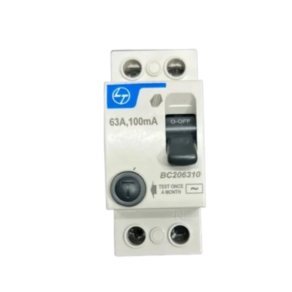 L&T/LK Exora 63A 2 Pole RCCB, 100mA, AC Type (BC206310)
