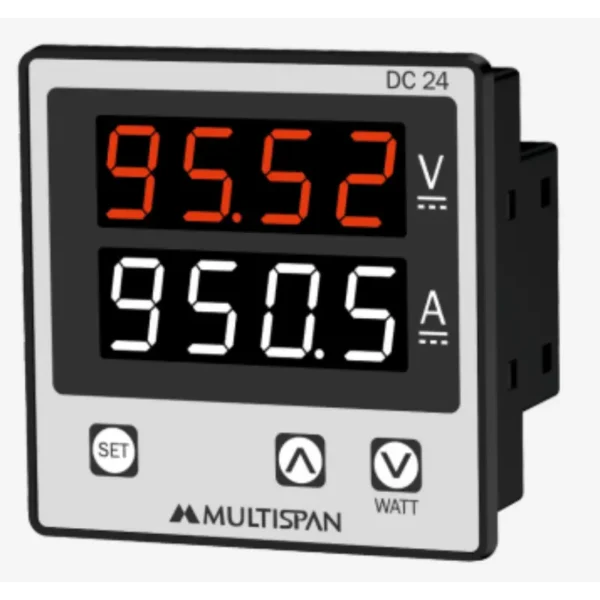 Multispan DC-24 Digital Dc Amp and Volt Meter 100 -270V AC Supply 72X72