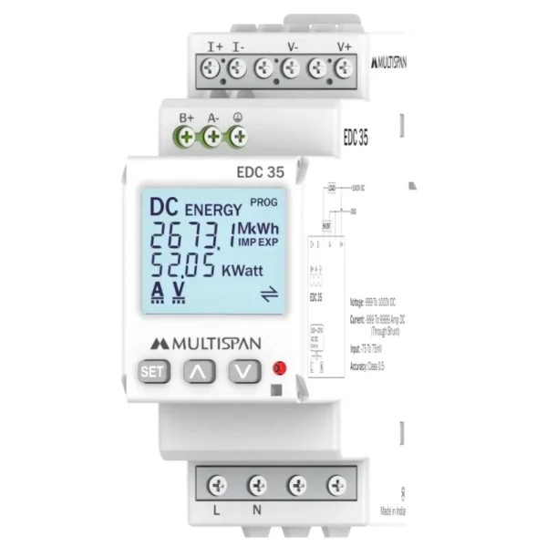 Multispan EDC-35 Din Rail Multifunction Meter 100 to 270V AC/DC Supply 90X35