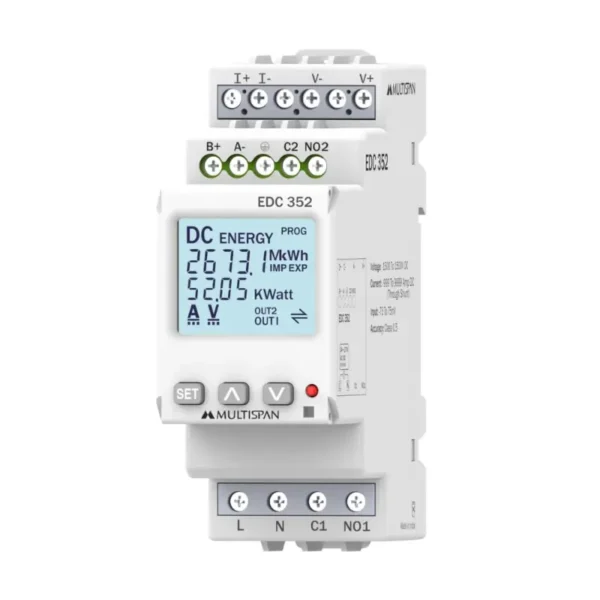 Multispan EDC-352 Din Rail Multifunction Meter 100 to 270V AC/DC Supply 90X35