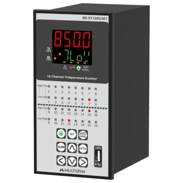 Multispan MS-5716RU-M1 Temperature Scanner 16 Channel 100-270V AC Supply 192X96