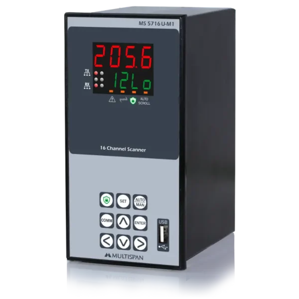 Multispan MS-5716U-M1 16 Channel Process Scanner and Data Logger 100-270V AC Supply 192X96