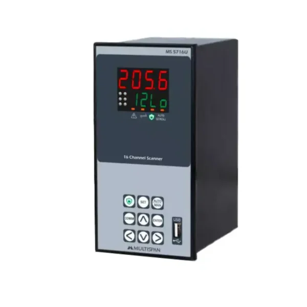 Multispan MS-5716U Temperature Scanner 8 Channel USB 100-250V AC Supply 192X96