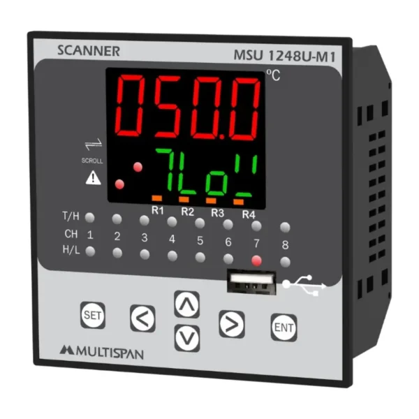 Multispan MSU-1248U-M1 Process Scanner And Data Logger 8 channel 96X96