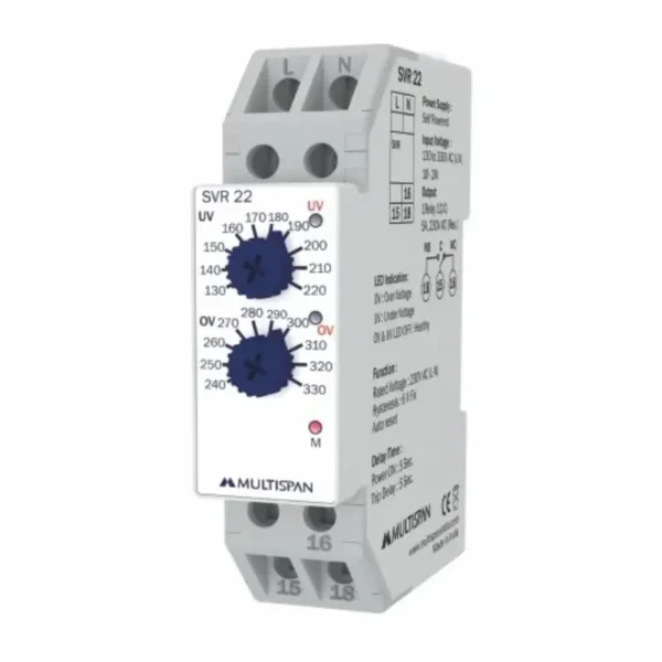 Multispan SVR-22 Single Phase Voltage Relay 90X22.5
