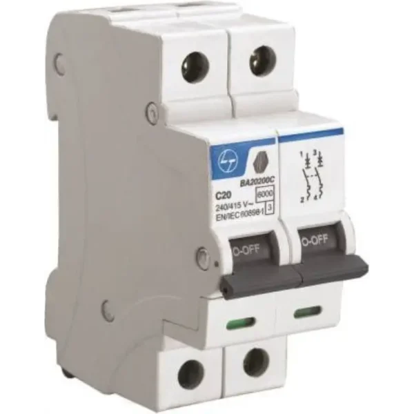 L&T Tripper BA20100C 10A C Curve Double Pole MCB