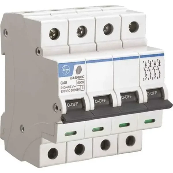 L&T Tripper BA40160C 16A C Curve Four Pole MCB