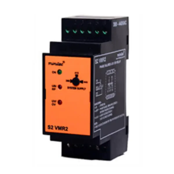 Minilec S2 VMR2 Phase Failure Relay with Fixed Under and Over Voltage  90X35