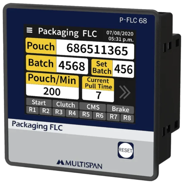 Multispan PFLC-68 FFS Control Unit Touch Screen Display 24V DC Supply 96X96