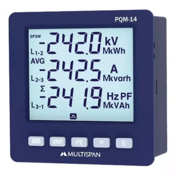 Multispan PQM-14 Multifunction Meter 100-300V AC/DC Supply 96X96