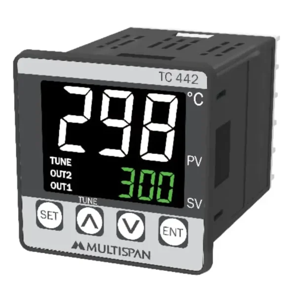 Multispan TC-442 PID Temperature Controller Double Display 48X48