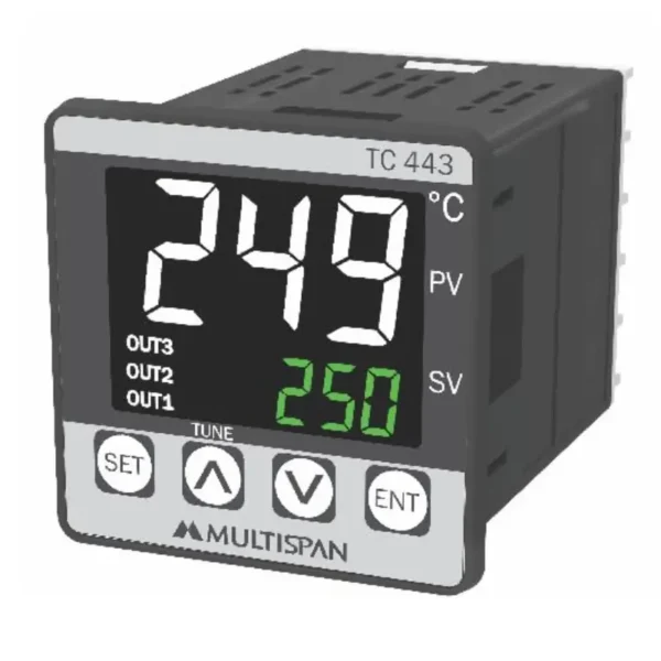 Multispan TC-443 PID Temperature Controller Double Display 48X48