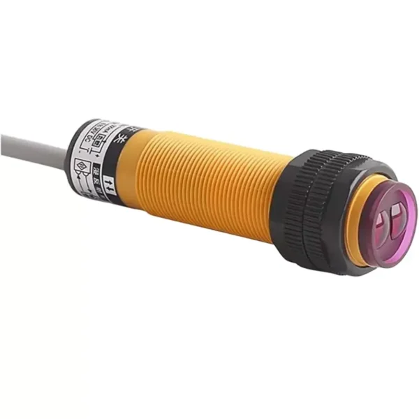 Sibass SE-E3F-DS50Y1/Y2 Photo Optic Sensor Cylinder Type PVC Body 30mm Sensing Distance 50cm