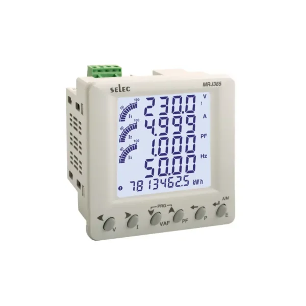 Selec MRJ385-G-PNW LCD Plug-N-Wire Multifunction Meter 100-240V AC