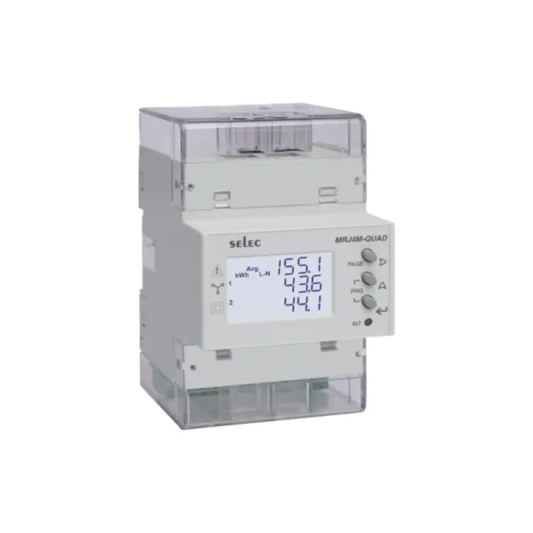 Selec MRJ4M-QUAD LCD Plug-N-Wire Multifunction Meter 60-300V AC