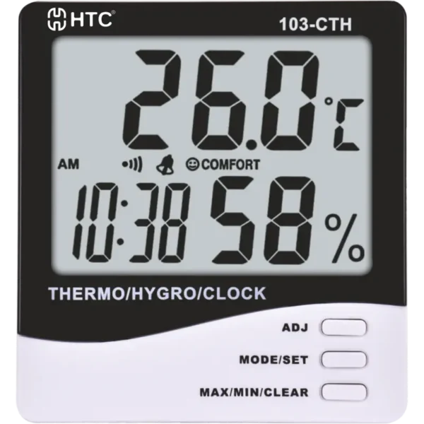 HTC 103 CTH Thermo Hygrometer, -50°C to 70°C, 10%RH-99%RH, 3 Line LCD