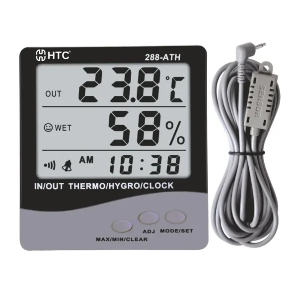 HTC 288 ATH Thermo Hygrometer, -50°C to 70°C, 10%RH-99%RH, 3m Sensor Length